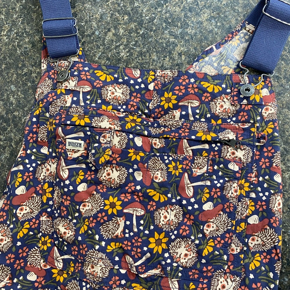 Duluth trading hedgehog heirloom bib overalls